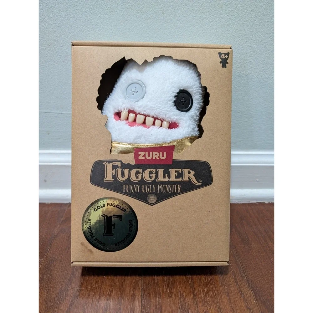 Zuru Gold Fuggler Sir Splodge A Lot White Plush Gold Collar NIB Weirdcore
